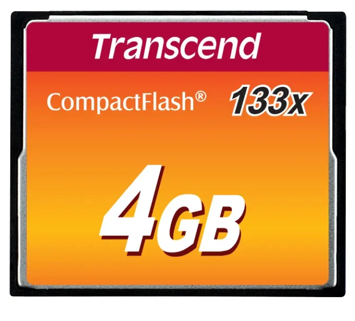 TRANSCEND 4GB COMPACT FLASH 133X - Transcend CompactFlash 133x 4GB, 4 GB, CompactFlash, MLC, 50 MB/s, 20 MB/s, Black