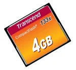 TRANSCEND 4GB COMPACT FLASH 133X - Transcend CompactFlash 133x 4GB, 4 GB, CompactFlash, MLC, 50 MB/s, 20 MB/s, Black