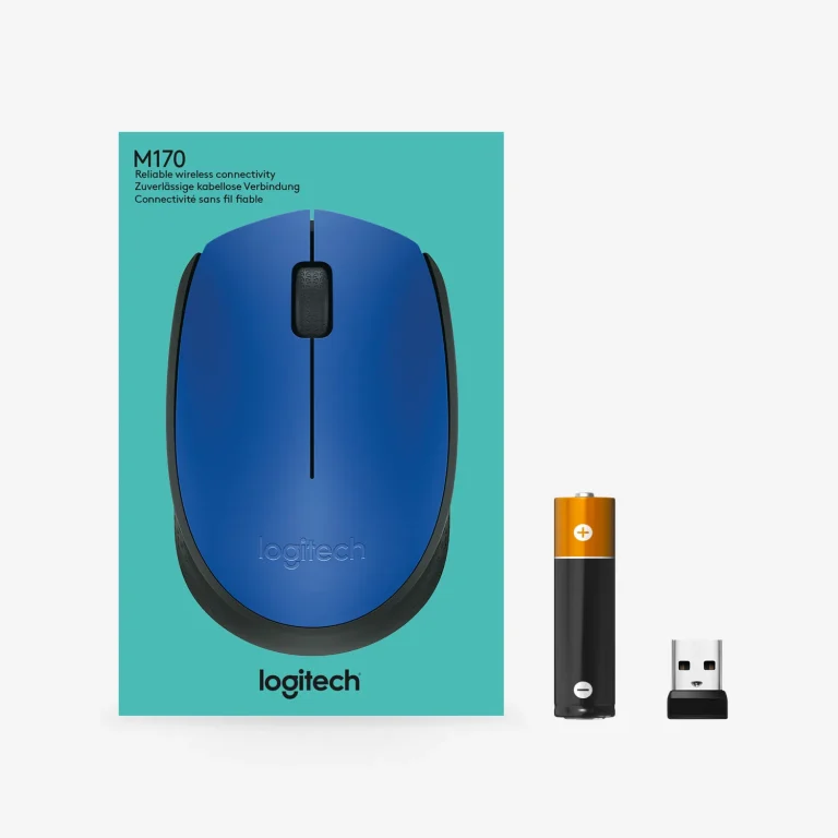 910-004640 - LOGI M171 910-004640 Wireless mouse (BLUE Nano USB receiver 3 buttons optical . - Logitech M170 Wireless Mouse, Ambidextrous, Optical, RF Wireless, 1000 DPI, Blue