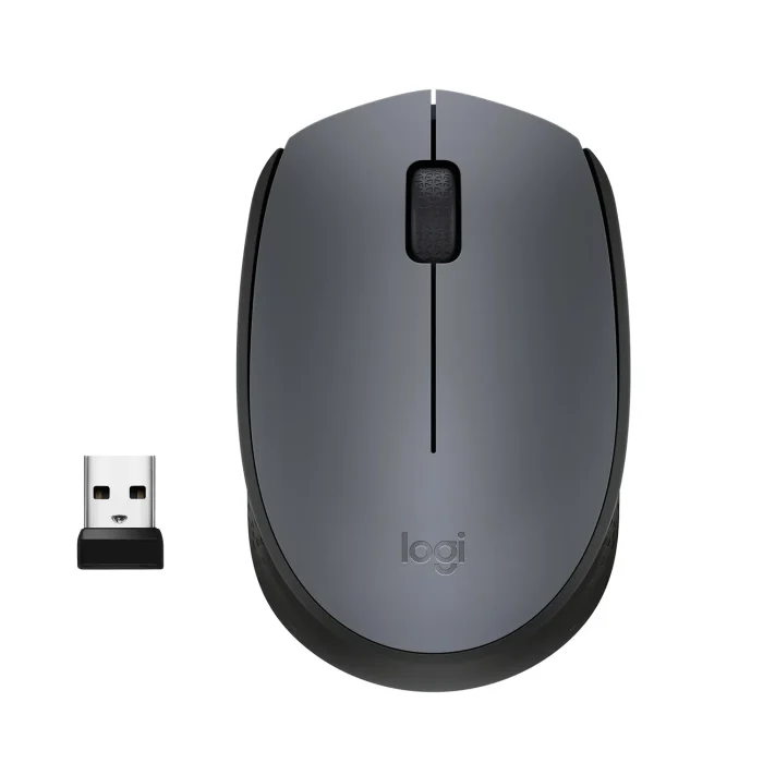910-004642- Logitech M170 Wireless Mouse - GREY-K - 2.4GHZ - Logitech M170 Wireless Mouse, Ambidextrous, Optical, RF Wireless, 1000 DPI, Grey