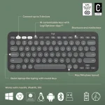 Pebble 2 Combo - TONAL GRAPHITE - US INT'L - 2.4GHZ/BT - N/A - Logitech 920-012239, Wireless, RF Wireless + Bluetooth, Scissor key switch, QWERTY, Graphite, Mouse included