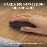 LOGI Pebble Mouse 2 M350s - TONAL GRAPHITE - BT - Logitech 910-007015, Ambidextrous, Optical, RF Wireless + Bluetooth, 4000 DPI, Graphite