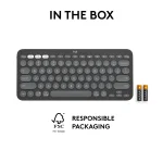LOGI Pebble Keys 2 K380s - TONAL GRAPHITE - US INT'L - BT - Logitech Pebble Keys 2 K380s, Mini, Wireless, RF Wireless + Bluetooth, Scissor key switch, QWERTY, Graphite