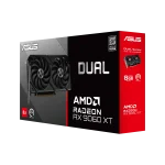 ASUS Graphics Card/AMD/PCIe5/8GB GDDR6/OC mode:up to TBA MHz (Boost Clock)/Default mode:up to TBA MHz(Boost)1xHDMI/2xDP/550W - ASUS DUAL-RX9060XT-8G, Radeon RX 9060 XT, 8 GB, GDDR6, 128 bit, 7680 x 4320 pixels, PCI Express 5.0