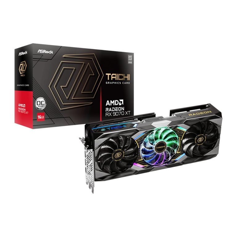 ASRock Radeon RX9070 XT Taichi 16G OC Graphics Card Black