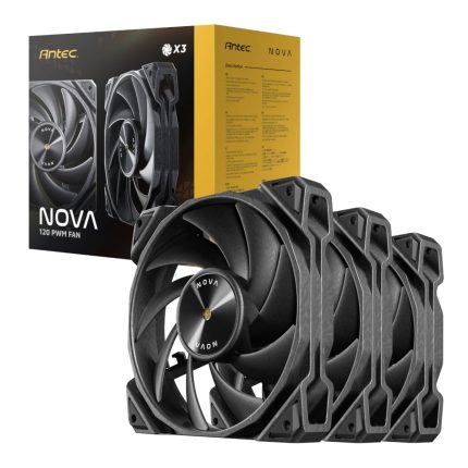 Antec NOVA 120 PWM Fan 3 Pack with Speed Controller - Black Black
