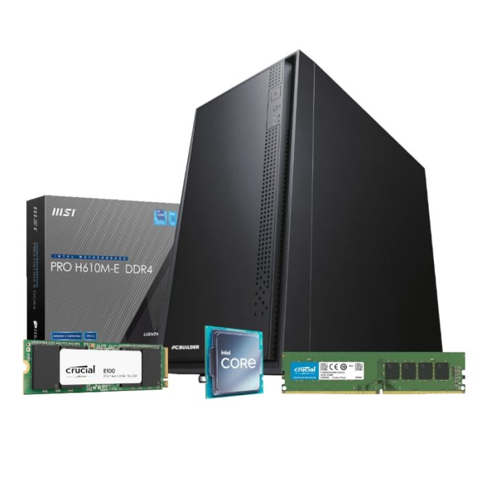 PCBuilder Intel i3-12100 OFFICE MASTER Core Windows 11 Pro Desktop PC -
