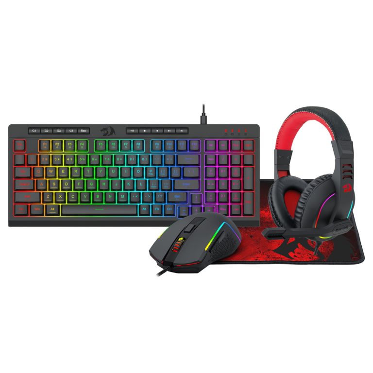 Redragon 4-in-1 Keyboard | Mouse | Mousepad | RGB Headset Gaming Combo Black