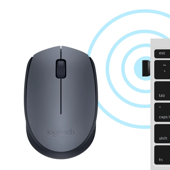 910-004642- Logitech M170 Wireless Mouse - GREY-K - 2.4GHZ - Logitech M170 Wireless Mouse, Ambidextrous, Optical, RF Wireless, 1000 DPI, Grey