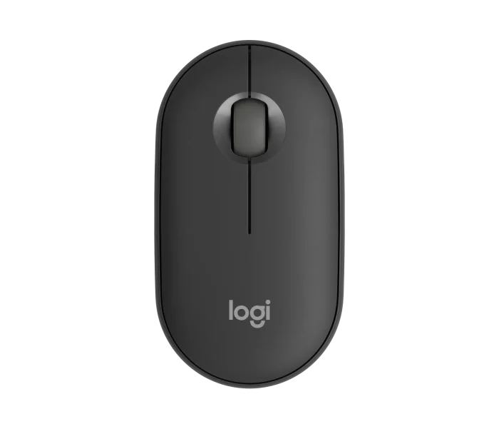 LOGI Pebble Mouse 2 M350s - TONAL GRAPHITE - BT - Logitech 910-007015, Ambidextrous, Optical, RF Wireless + Bluetooth, 4000 DPI, Graphite