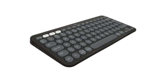 LOGI Pebble Keys 2 K380s - TONAL GRAPHITE - US INT'L - BT - Logitech Pebble Keys 2 K380s, Mini, Wireless, RF Wireless + Bluetooth, Scissor key switch, QWERTY, Graphite