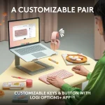 Pebble 2 Combo - TONAL GRAPHITE - US INT'L - 2.4GHZ/BT - N/A - Logitech 920-012239, Wireless, RF Wireless + Bluetooth, Scissor key switch, QWERTY, Graphite, Mouse included