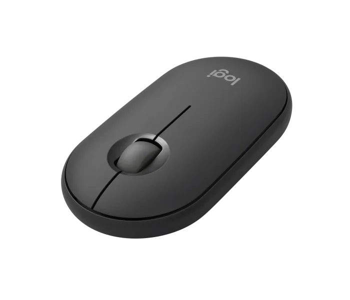 LOGI Pebble Mouse 2 M350s - TONAL GRAPHITE - BT - Logitech 910-007015, Ambidextrous, Optical, RF Wireless + Bluetooth, 4000 DPI, Graphite