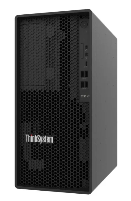 ThinkSystem ST45 V3 AMD EPYC 4124P (4C 3.8GHz 16MB Cache/65W); No RAID; 2x1TB SATA; 1x16GB; 500W 94% Efficiency; No DVD; 3 year - Lenovo ThinkSystem ST45, 3.8 GHz, 16 GB, DDR5-SDRAM, 2 TB, 500 W, Tower