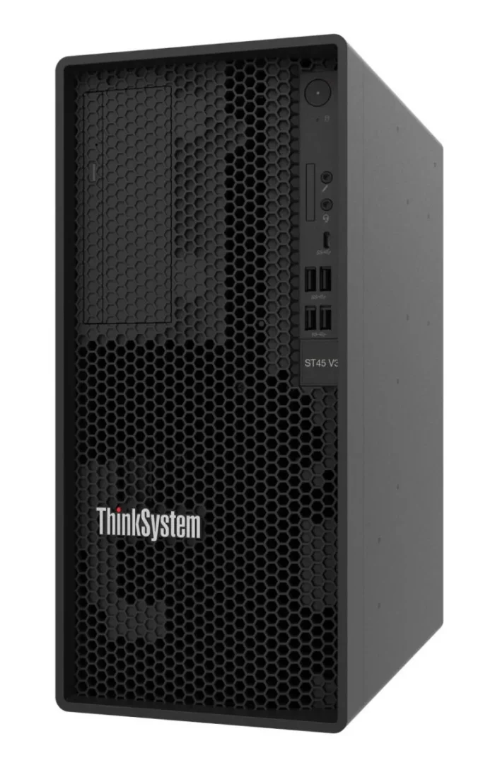 ThinkSystem ST45 V3 AMD EPYC 4124P (4C 3.8GHz 16MB Cache/65W); No RAID; 2x1TB SATA; 1x16GB; 500W 94% Efficiency; No DVD; 3 year - Lenovo ThinkSystem ST45, 3.8 GHz, 16 GB, DDR5-SDRAM, 2 TB, 500 W, Tower